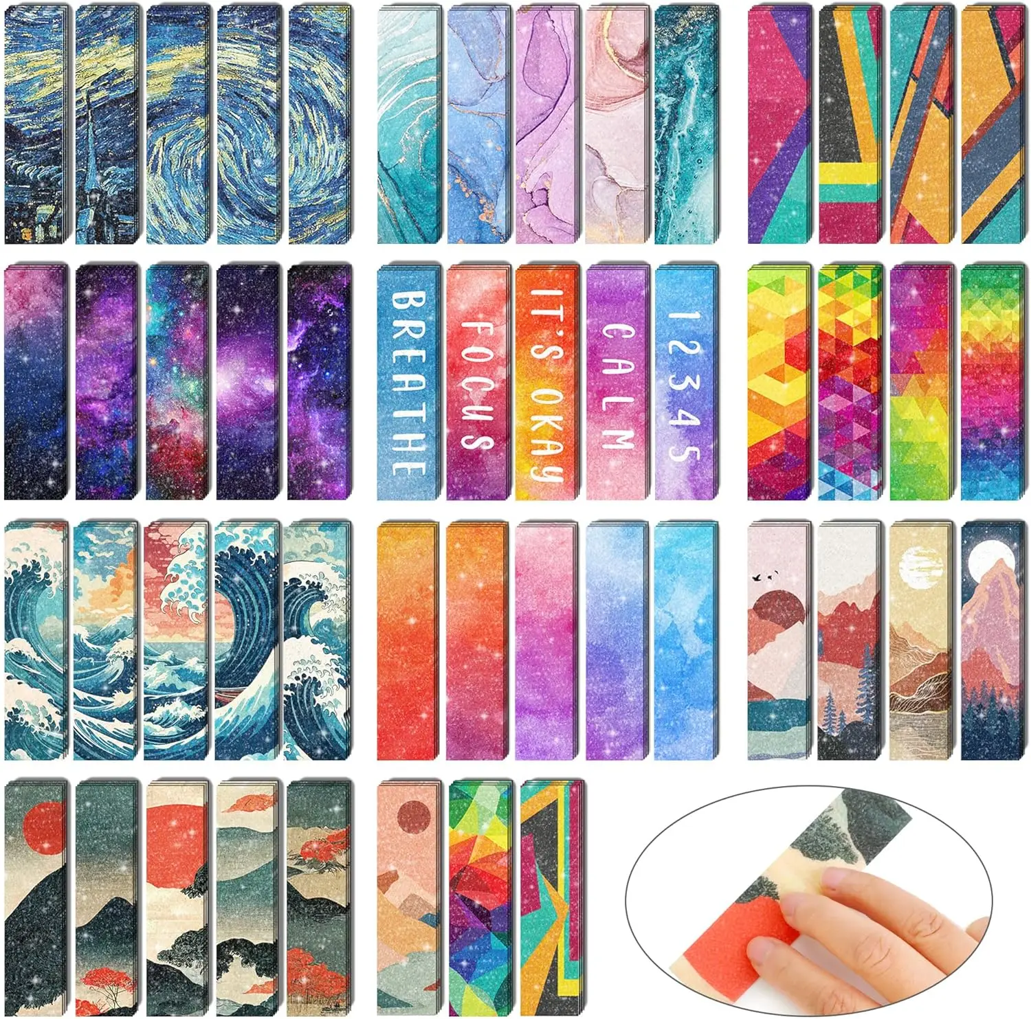 50PCS Calm Stress Stickers for Anxiety Sensory Stickers for Relieve Adults Teens with Tactile Textured Surface Patterns