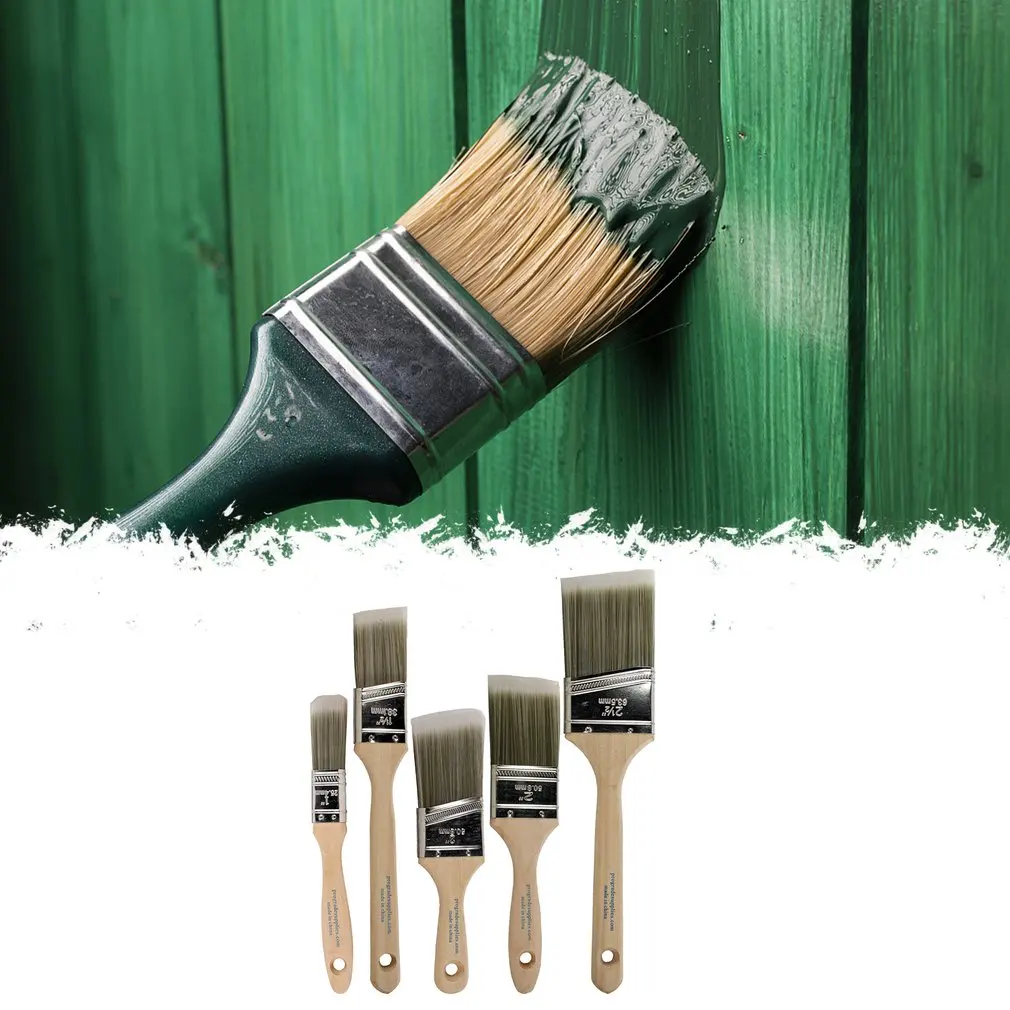 5pcs Paint Brushes Pro Grade Angle Brushes for Artist Acrylic All Latex and Oil Paints Home Improvement Interior Exterior Use