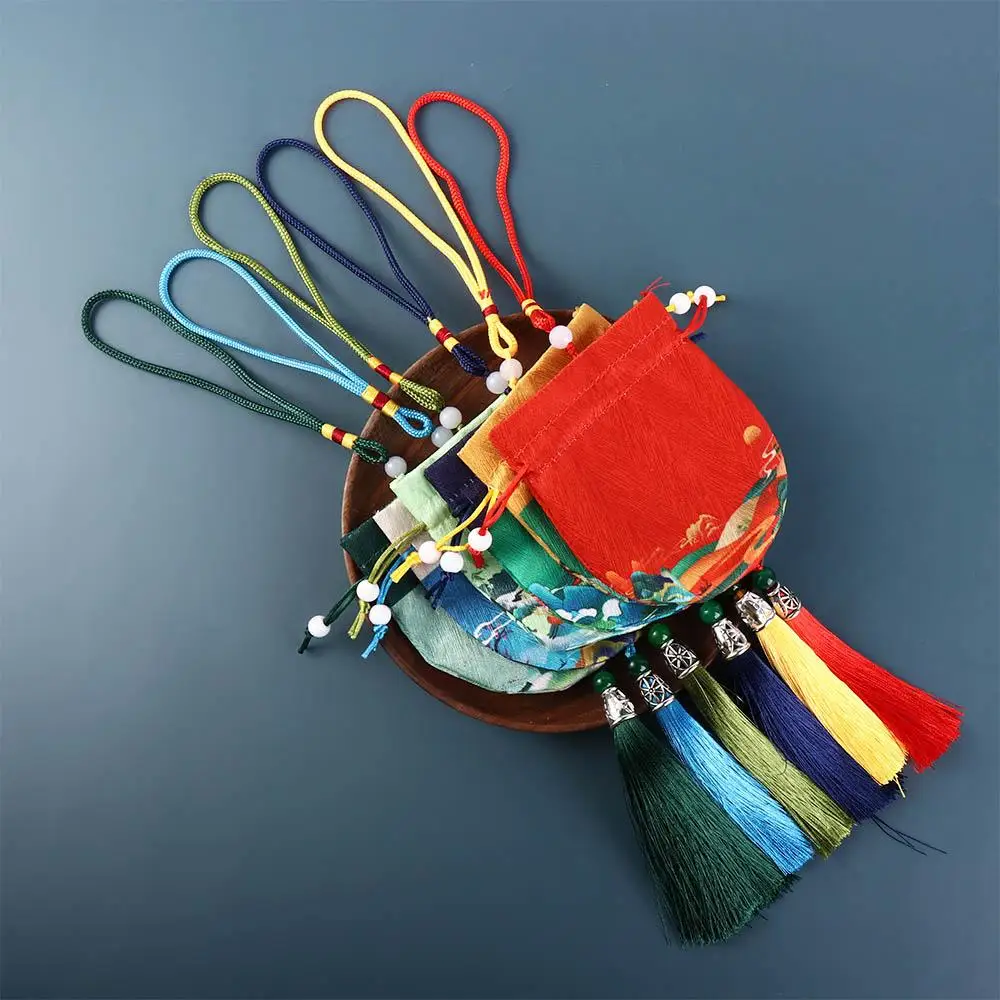 Pouch Drawstring Flower Cloth Necklaces Case Multi Color Empty Sachet Purse Pouch Chinese Style Storage Bag Women Jewelry Bag