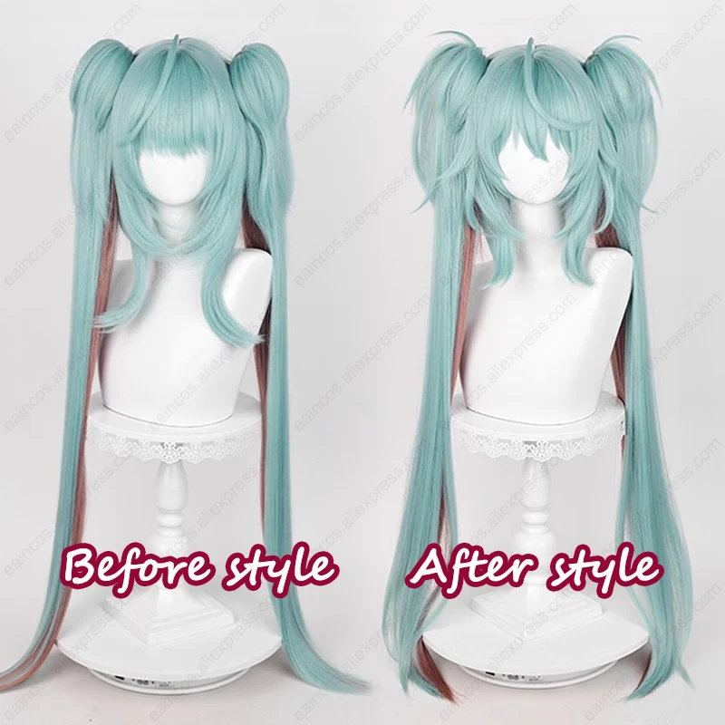 Miku Rascal Cosplay Wig 96cm Long Ponytails Wigs Heat Resistant Synthetic Hair Halloween Party Role Play Wigs