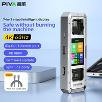 PIVA G71 7 in 1 Aluminum Alloy Office Docking Station Smart Screen Display Type-C to HDMI2.0 USB3.0 HUB PD100W Adapter
