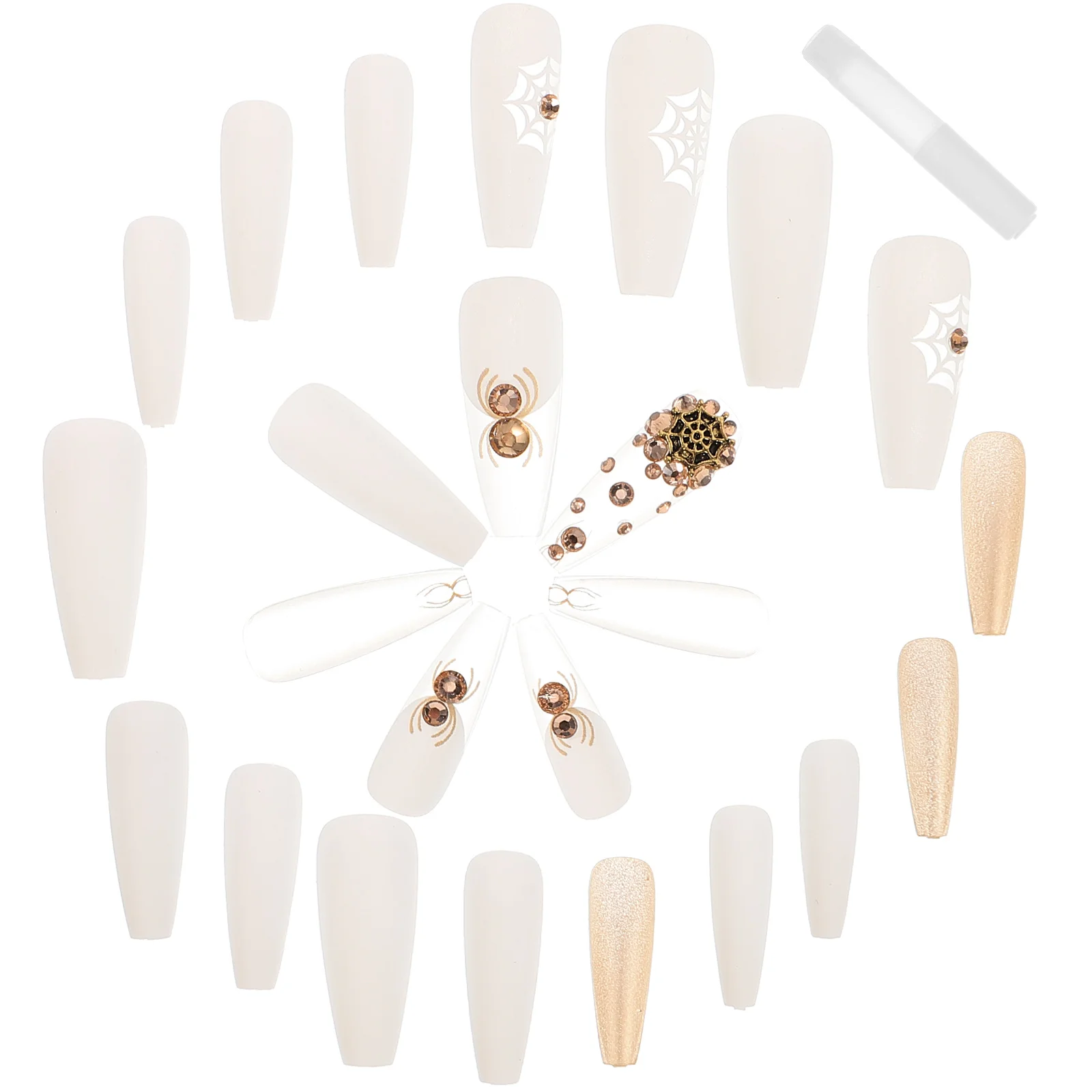 24 قطعة هالوين وهمية الصحافة على الراتنج الأظافر كاذبة نمط قصير نمط الاحتياجات الإبداعية تجميل الأظافر براقة حفلة تنكرية #5