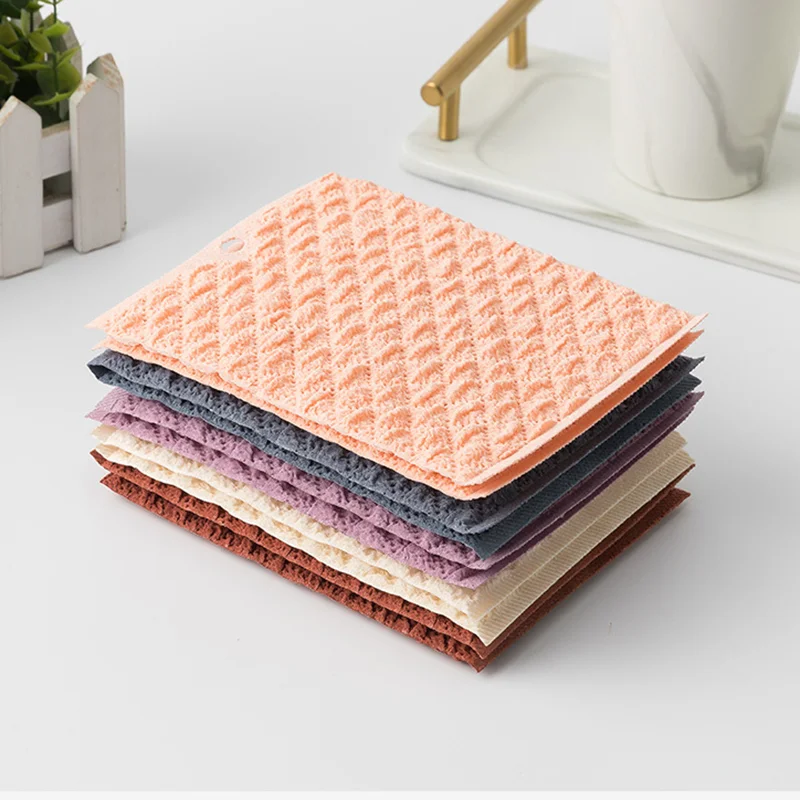 

Bubble Dish Cloths Kitchen Cleaning Soap Scouring Pad Towels for Washing Dishes Home Cleaning Sponge Cloth Wet and Dry Rag