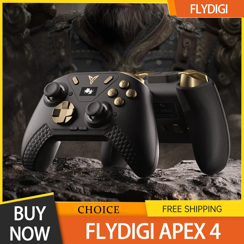 Flydigi APEX 4 Black Myth Wukong Gamepad Force Feedback sem fio Alloy Rocker Nearlink 2Khz Screen para Switch PC Android Steam