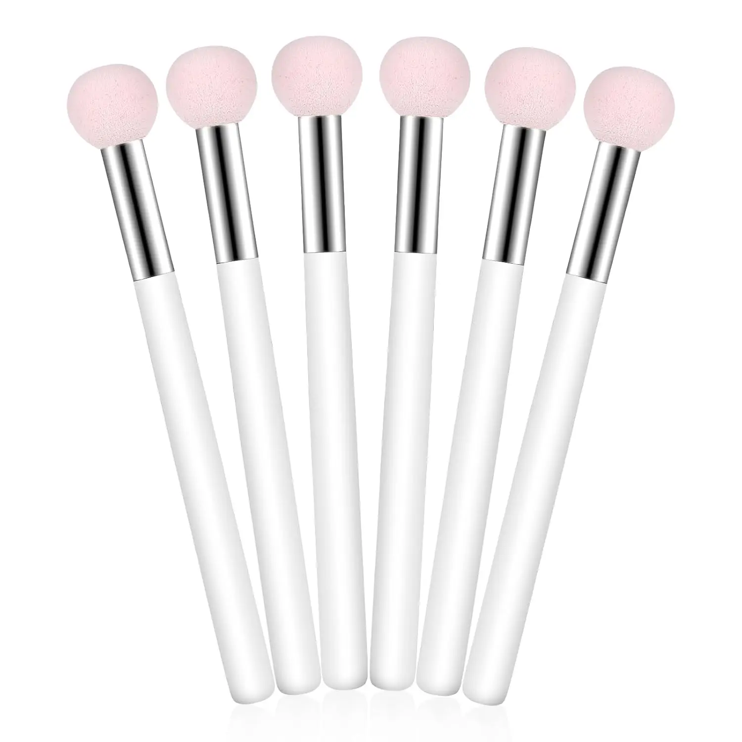 6PCS Mushroom Makeup Sponge with Handle Small Concealer Brush Sponge Under Eye for Face Eyelids Nose Foundation Concealer Applic