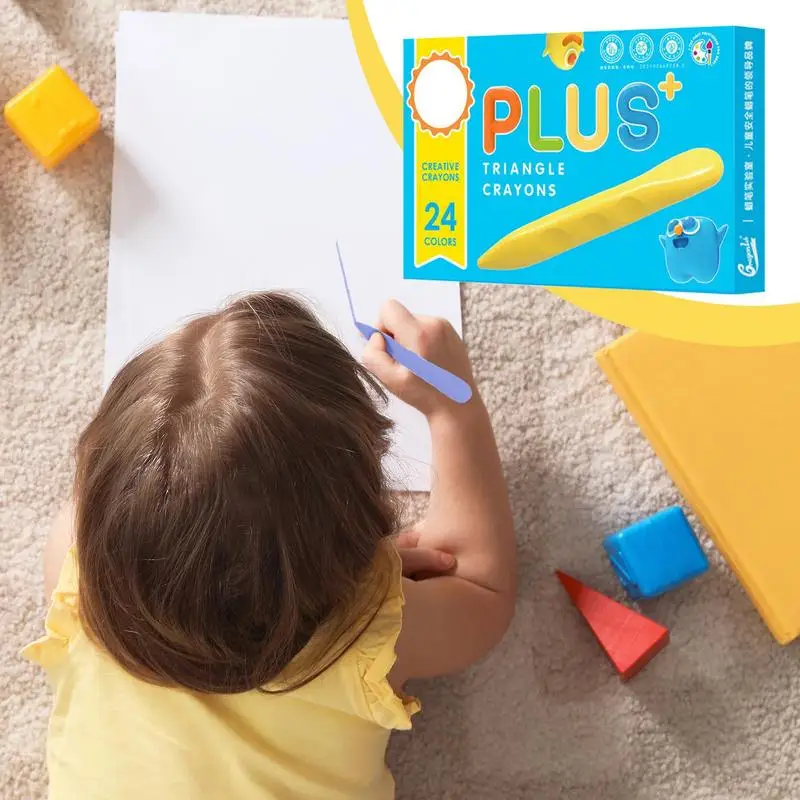 Kids Crayon Set Washable School Crayons Easy Grip Triangular Crayons Vibrant Beeswax Crayons Unbreakable For Kids Birthdays