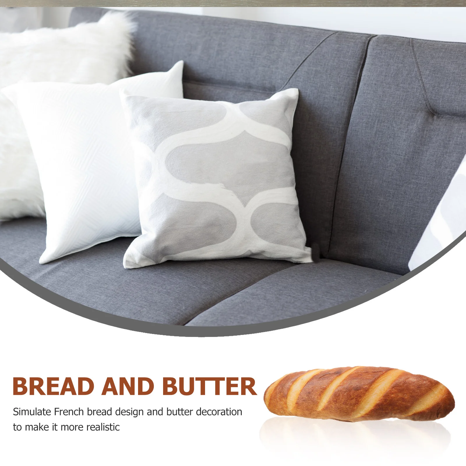 

Simulated French Bread Lumbar Pillow Cotton Stuffed Soft Cushion for Home Reading Sofa Decoration Comfortable Back Support