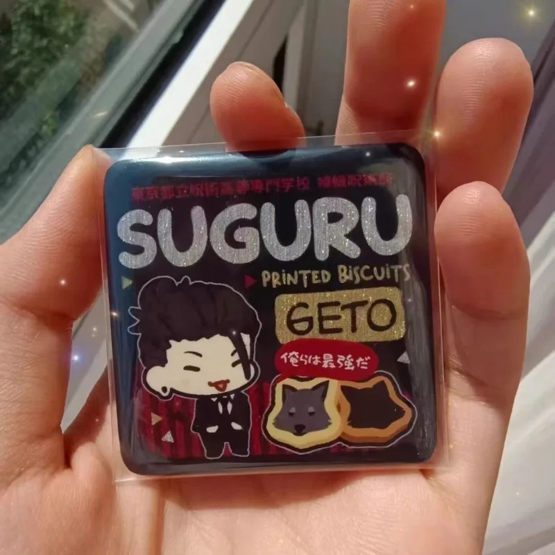 Jujutsu Kaisen Gojo Satoru Geto Suguru 귀여운 카와이 애니메이션 캐릭터 주변 사각형 배지 창조적 인 성격 만화 선물