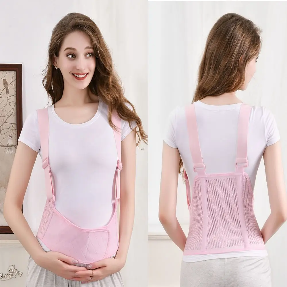 Adjustable Prenatal Support Belt Ultra-thin Breathable Maternity Belly Bands with Shoulder Postpartum Recovery Belly Band