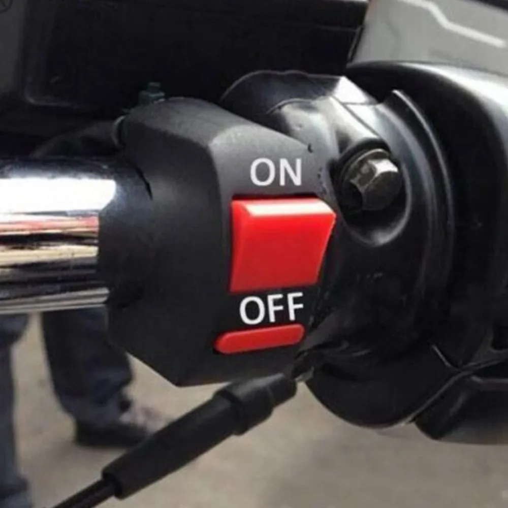 22mm Universal Motorcycle Handlebar Flameout Switch Connector ON OFF Moto Light Switch Button For Scooter Motorbike Acessories