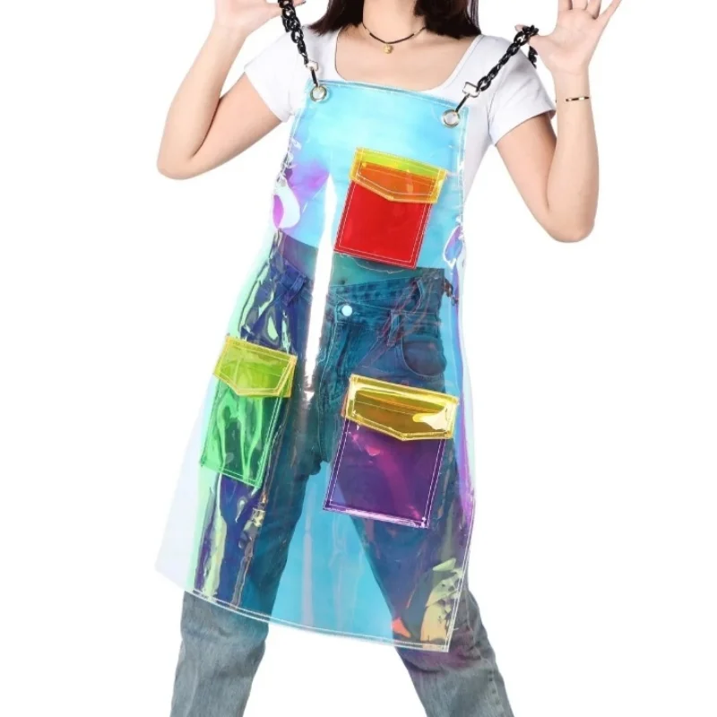 TPU Clear Transparent Apron Waterproof  House Accessories Kitchen Hair Salon Washable Plastics Overol Barber Shop Fashion Apron
