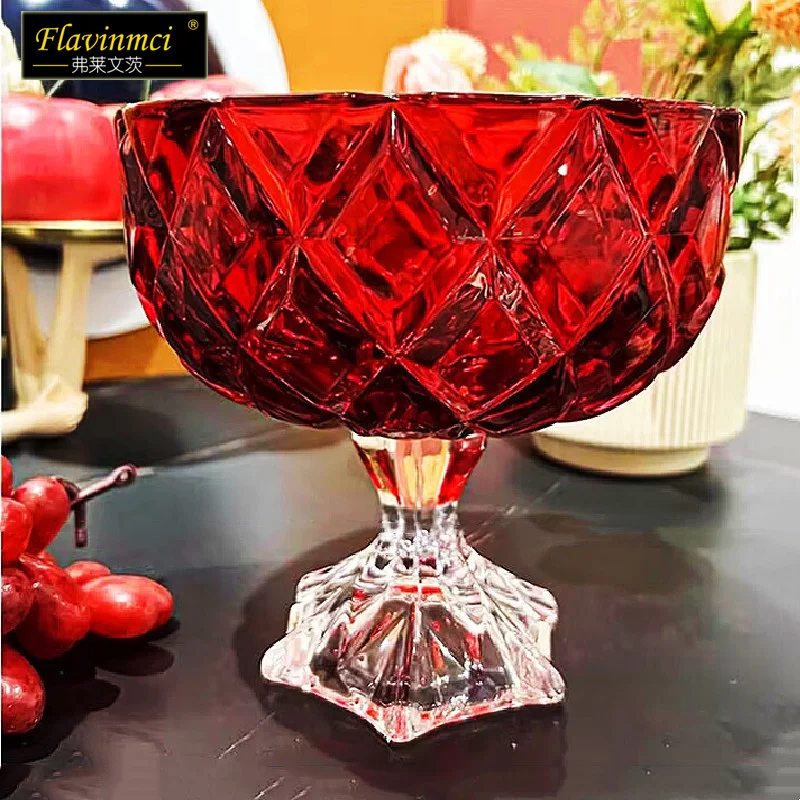 

Red glass fruit bowl small fruit bowl ice cream bowl