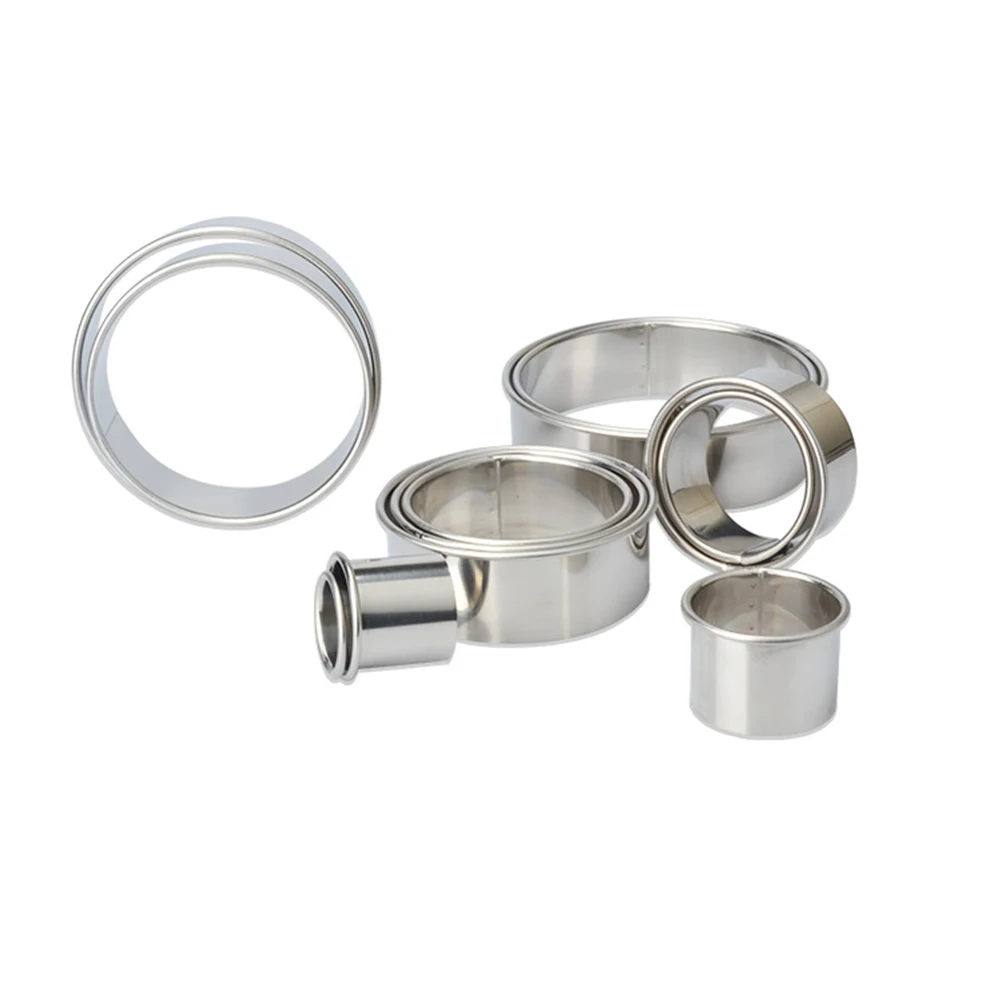 

12pcs Rings Stainless Stainless Steel Cake Mold Steel Baking Tools Round Moulds Dessert Cooking Cake Mold Skincare Tool