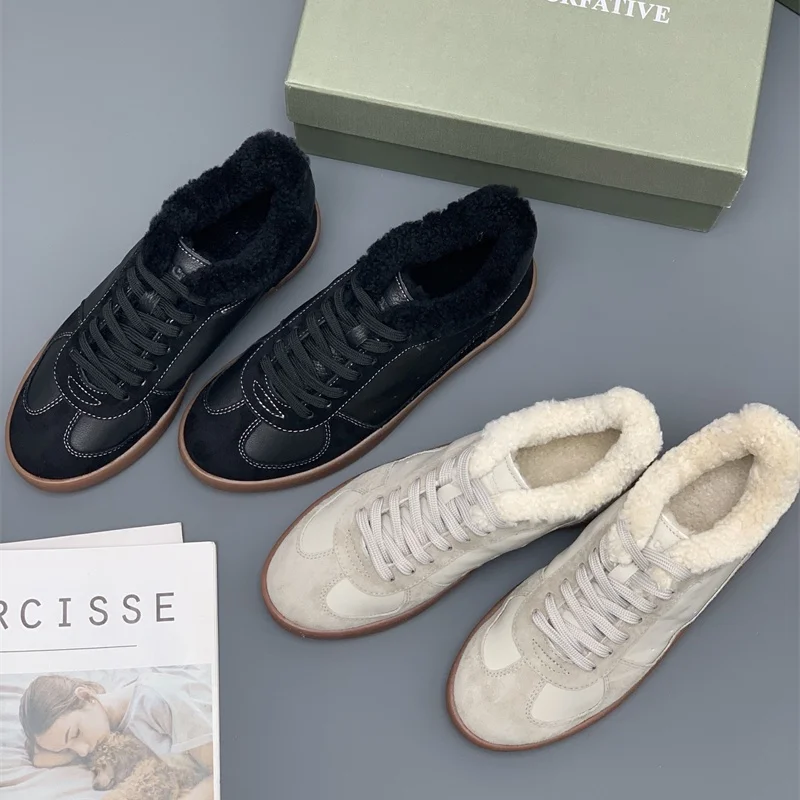 

Leather Dequn oes Men's Sle Fce Lined Inteated Spor Casual oes eepskin Cotton oes for Couples