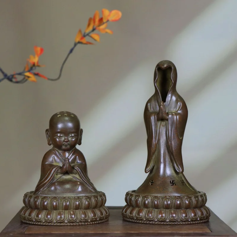 Pure copper Chinese Zen-style for home use, indoor sandalwood burner, creative formless Buddha incense de