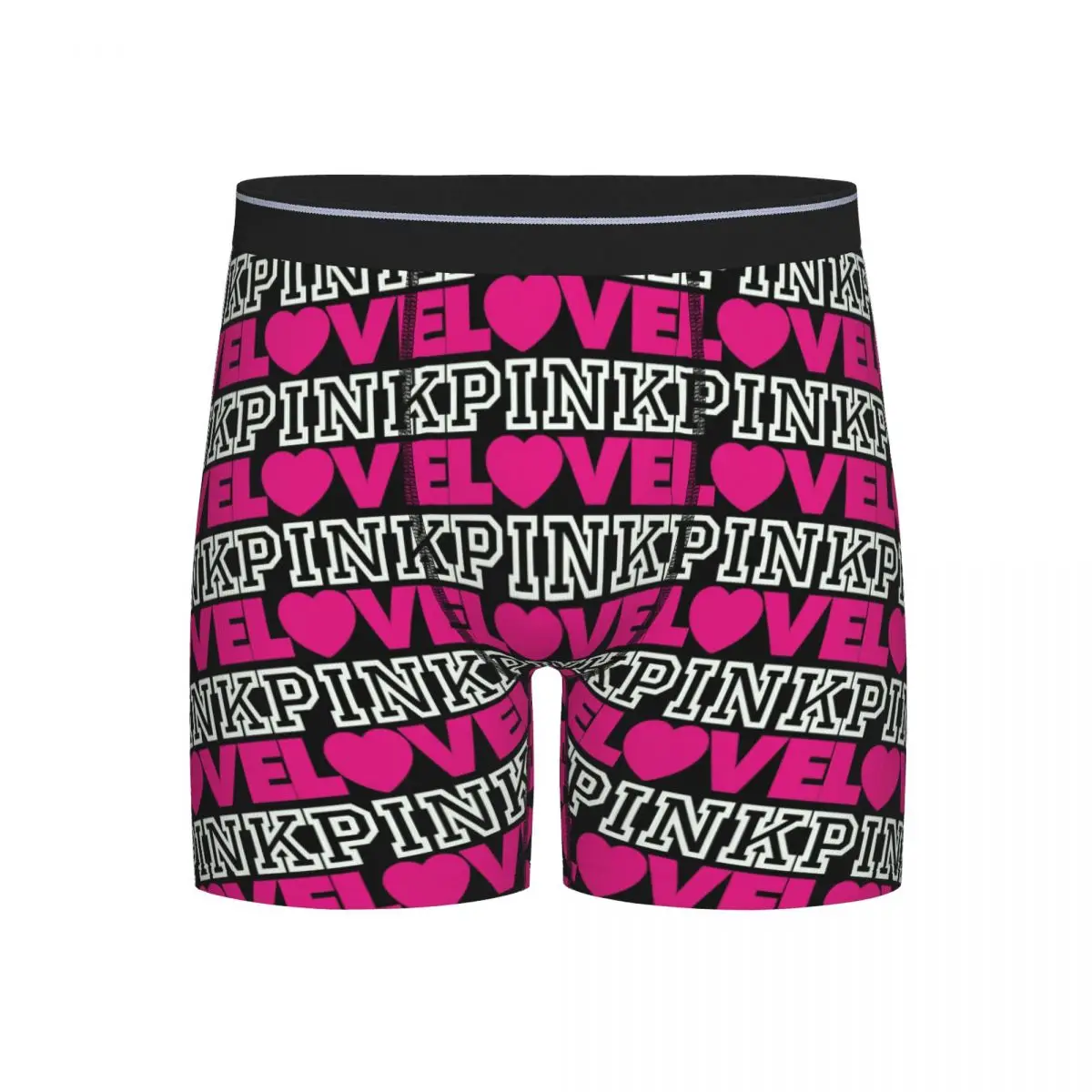 

Long Boxer Underpants Shorts Love Pink Panties Male Breathable Underwear for Homme Man Boyfriend Gift