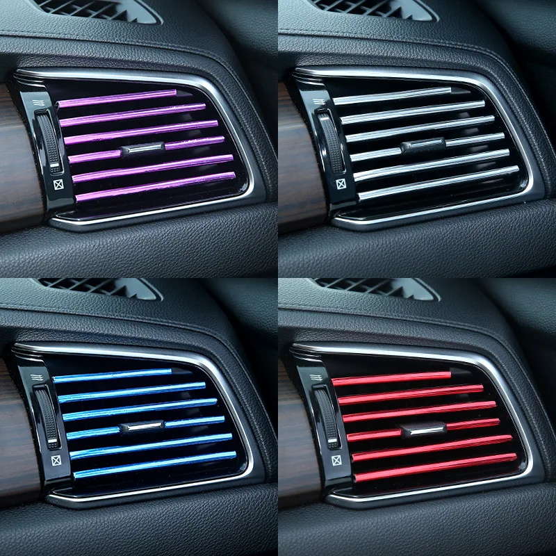 10pcs Universal Car Air Conditioner Outlet Decorative U Shape Moulding Trim Strips Decoration  Styling Car Accessories Interior