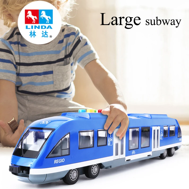 Oversized 45CM subway toy model train simulation light rail train with light music boy children\'s toy car model