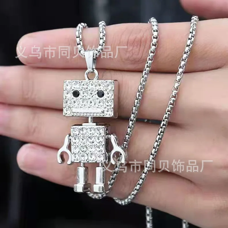 2024 New Diamond robot necklace with versatile collarbone chain