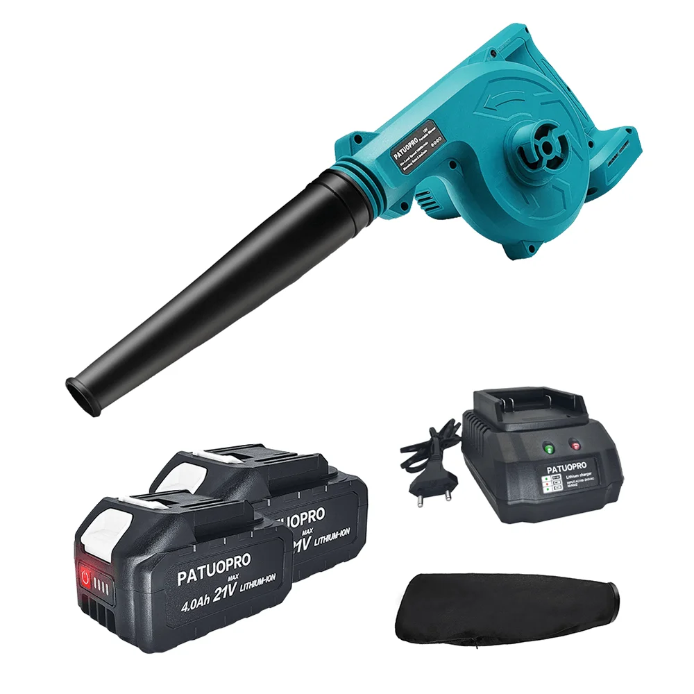 Soprador de Folhas Elétrico sem Fio Ajustável Coletor de Poeira para Computador Ferramenta de Jardim para Soprar Neve Bateria Makita de 18v
