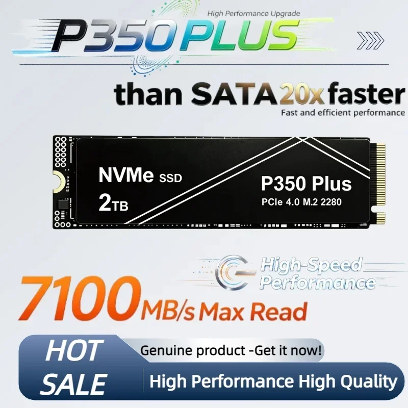 New P350 PLUS 1TB-4TB PCIe NVMe Gen M.2 SSD, High-Speed Internal Solid State Drive for Gaming Laptops and Desktops.