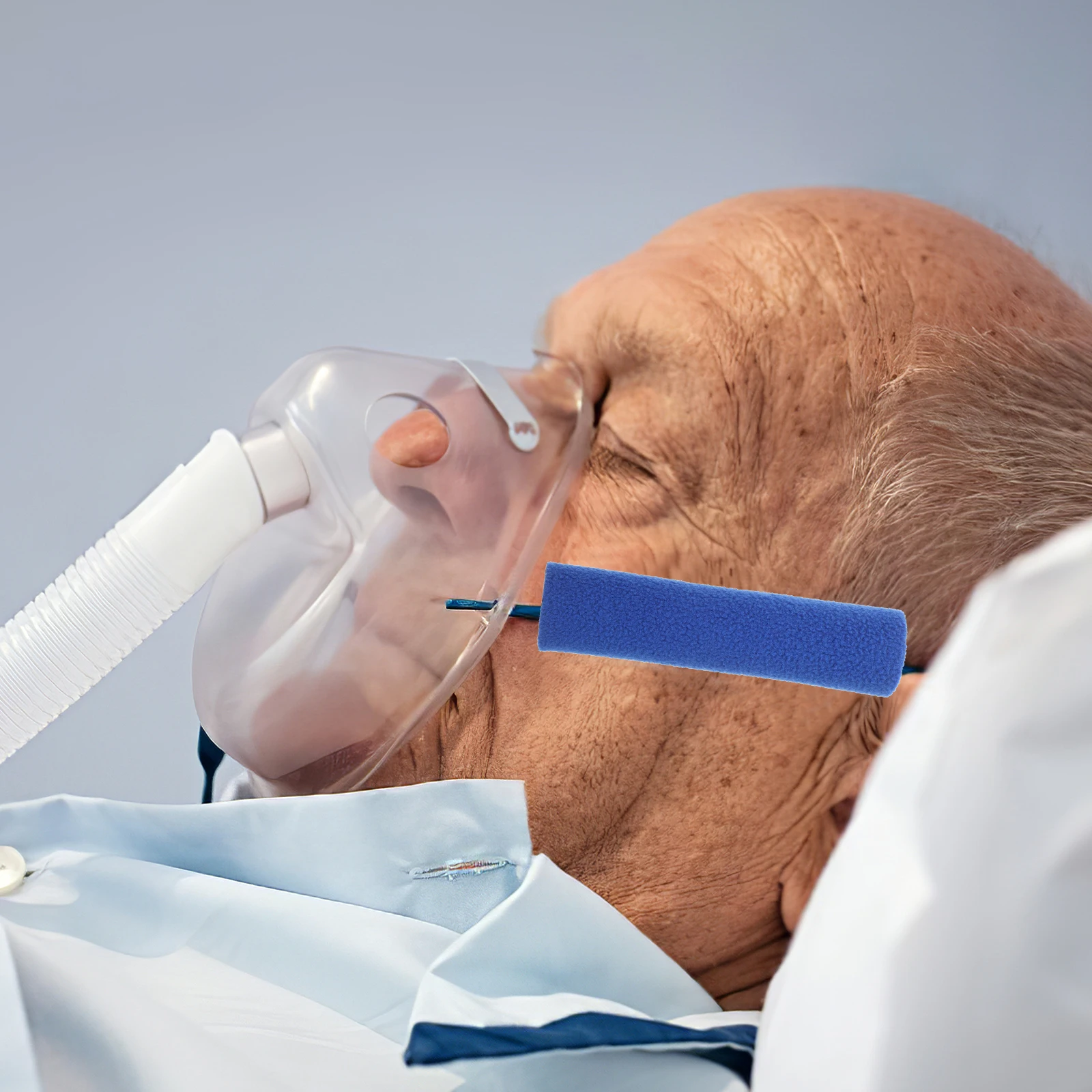 

4pcs Blue Non-slip CPAP Mask Pad Cloth Comfortable Breathing Prevent Pressure Marks Reusable Washable Cpap Strap