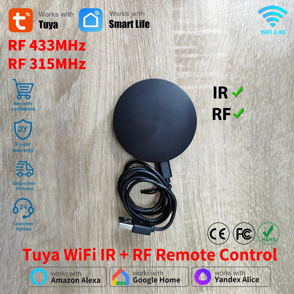 

Tuya WiFi IR RF Пульт дистанционного управления Умный дом Автоматизация Повторите кондиционер ТВ для приложения Smart Life работает с Google Home Alexa