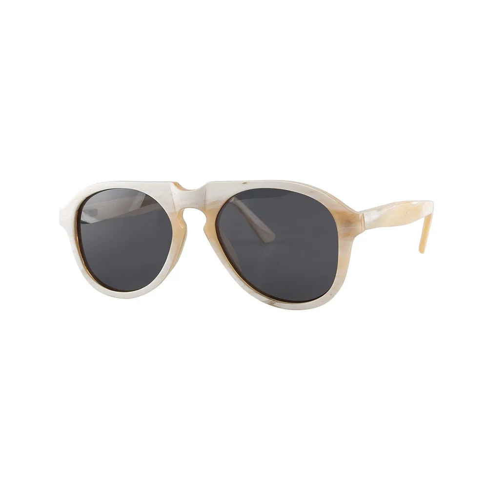 Men Sunglasses Aviator Retro Handmade White Horn Man Sunglass Polarized Classic Glasses Oversize Vintage Fashion Eyeglasses