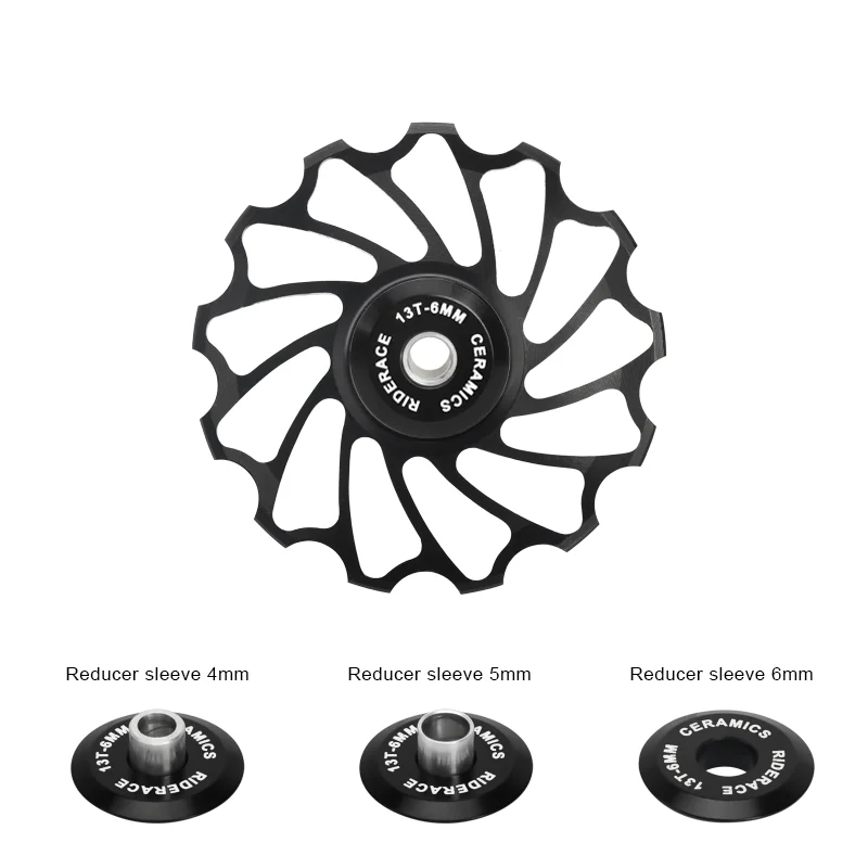 11T 13T Bike Ceramic Pulley Rear Derailleur Aluminum Alloy Bicycle Rear Derailleur Pulley Roller Idler Bearing Jockey Wheel Part