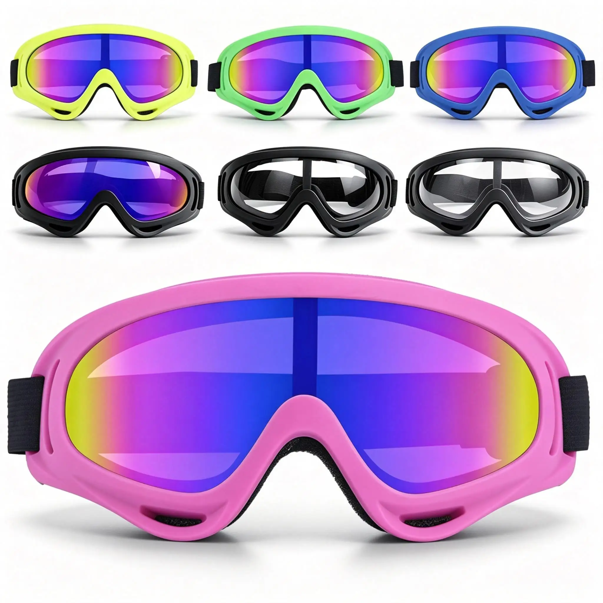 Myopia-Compatible Ski Goggles For Freeride Snowboarding Skiing Dirt Bike Motocross Hiking For Adults Soft Fit