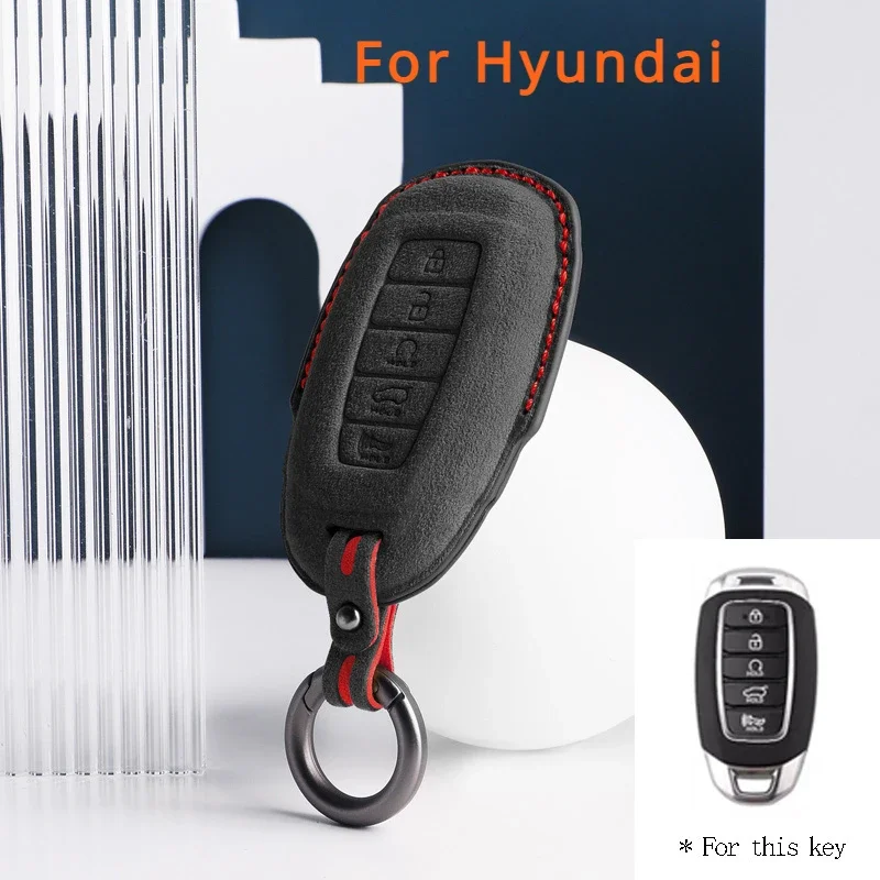 

For Hyundai Elantra IX3 Tucson Celesta Elantra Car Key Case Cover Suede Remote Car Key Case Shell Keychain for Hyundai Key Fob