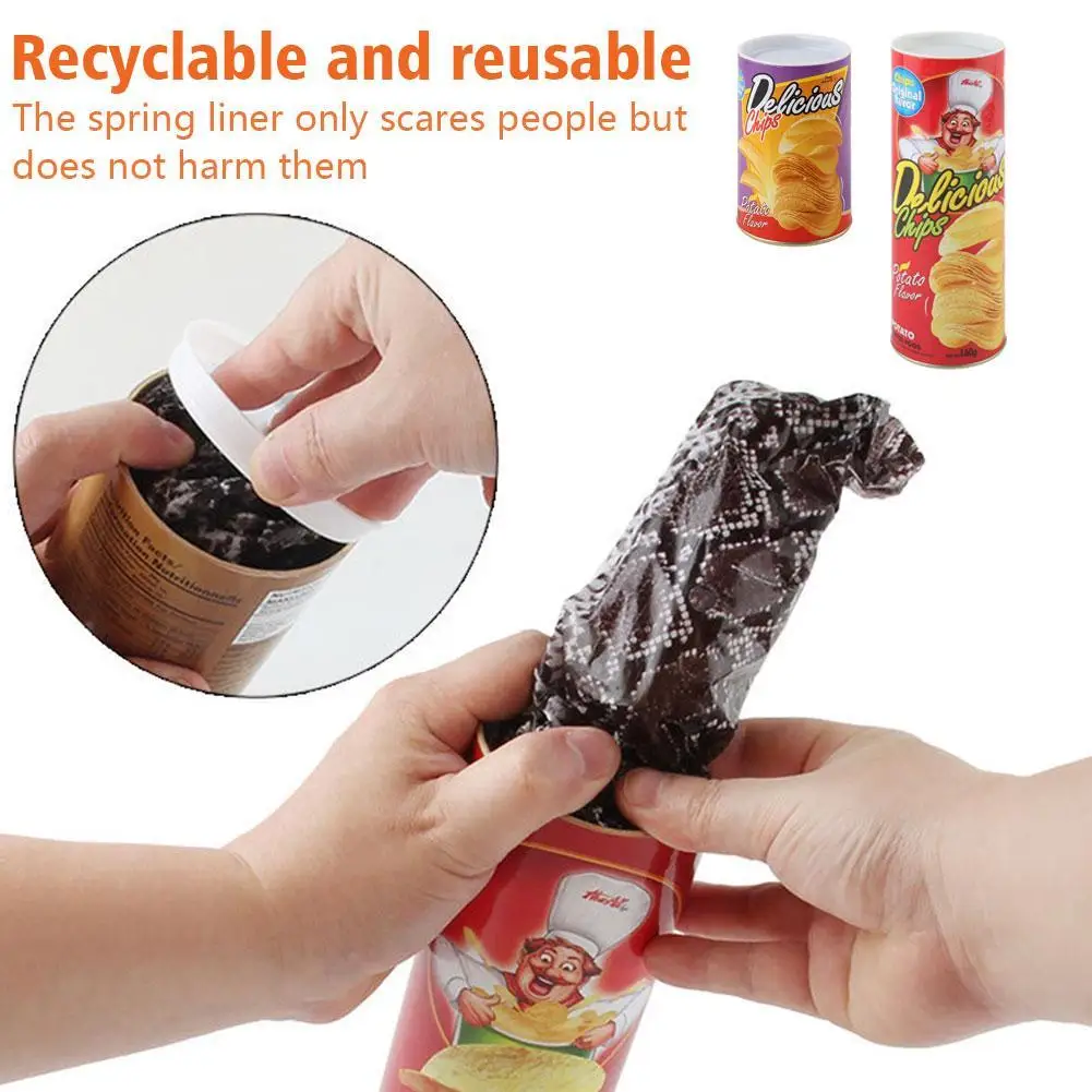 재미있는 감자칩이 점프하는 스프링 뱀 바퀴벌레 장난감 선물 만우절 장난 재미있는 농담 장난감 파티 장식