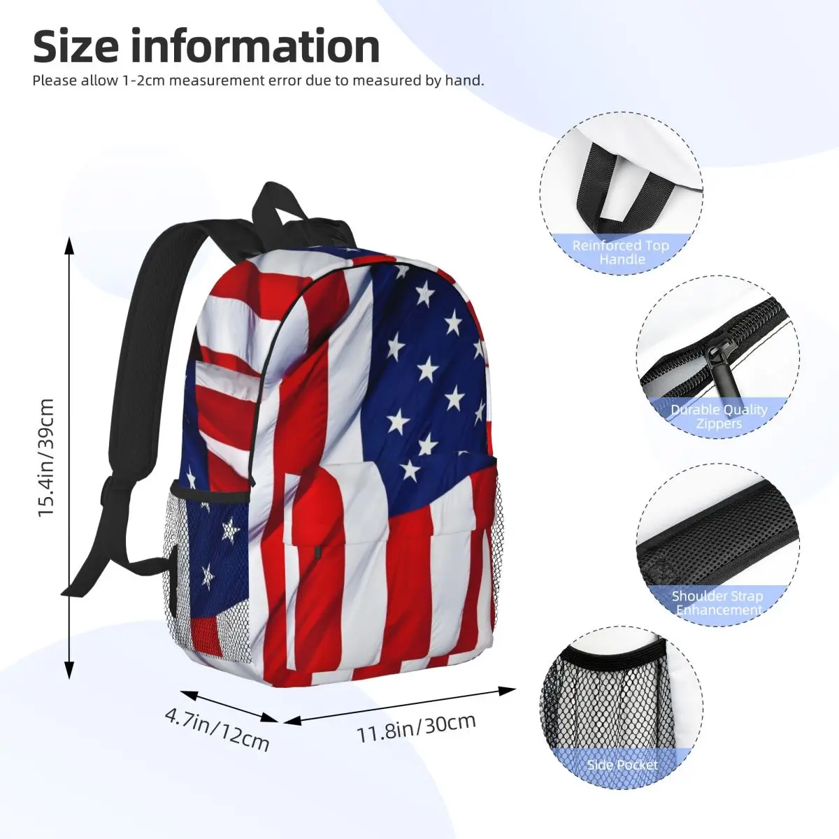 American Flag Flying Backpack Hot Sale Daypack Large Capacity Boys Girls BookBag Shoulder Bags for Men Women Children School Bag