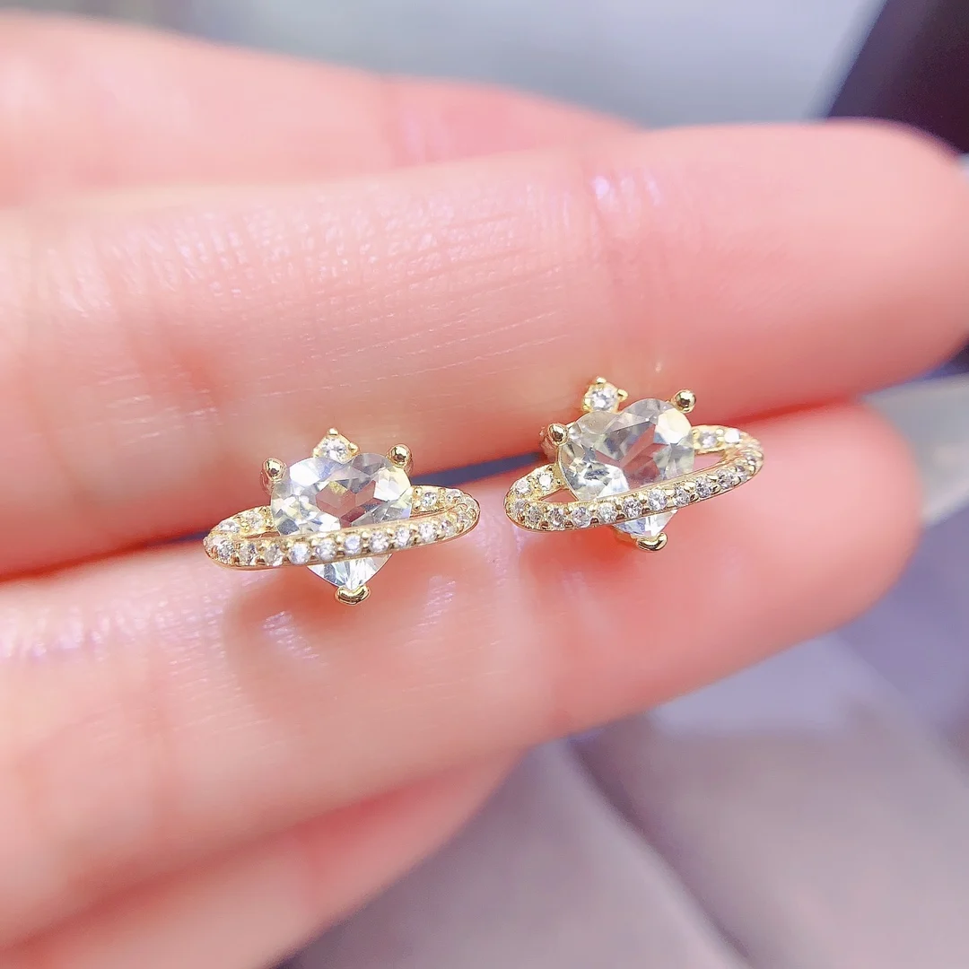 

Wholesale OEM/ODM Classic Style Gold-Plated Natural Aquaamarine Earrings for Wedding Party Gift CMA