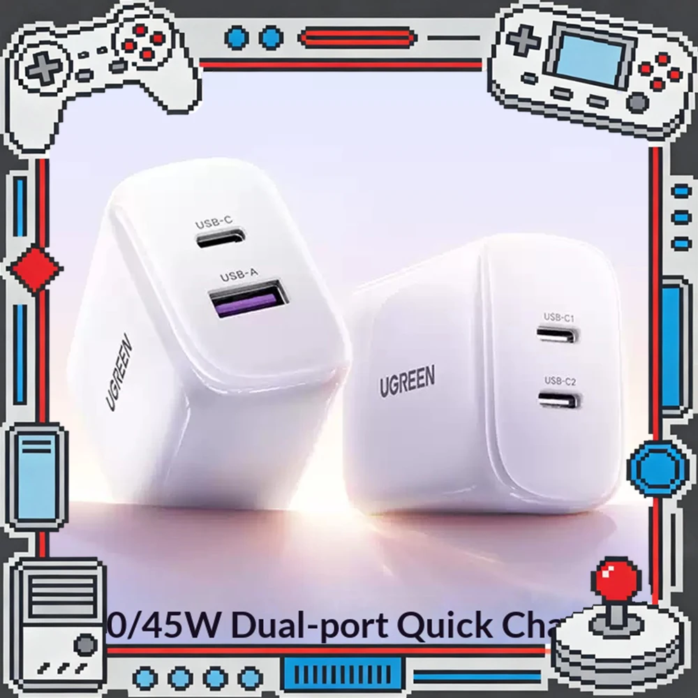 ugreen-x338-45w充電器-携帯電話急速充電ヘッド-窒化ガリウム-新しい充電電力に対応-窒化ガリウム充電器