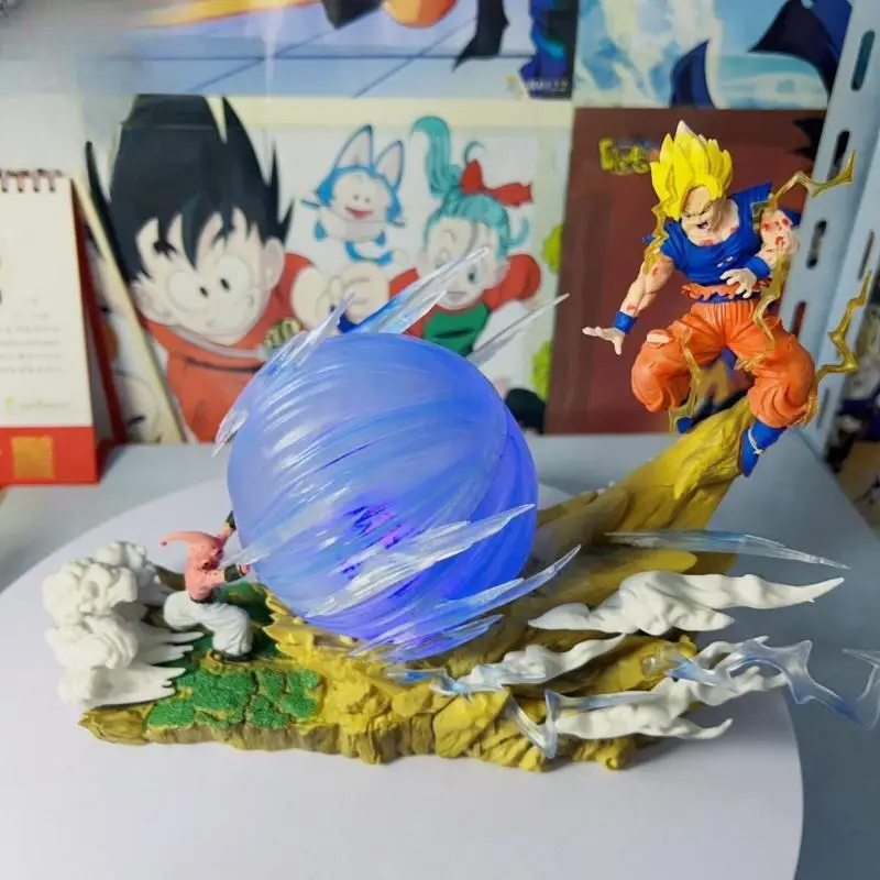 22cm figurki Anime Dragon Ball Z Majin Buu Vs Son Goku figurki Gk statua kolekcja pcv zabawkowy Model na prezent urodzinowy