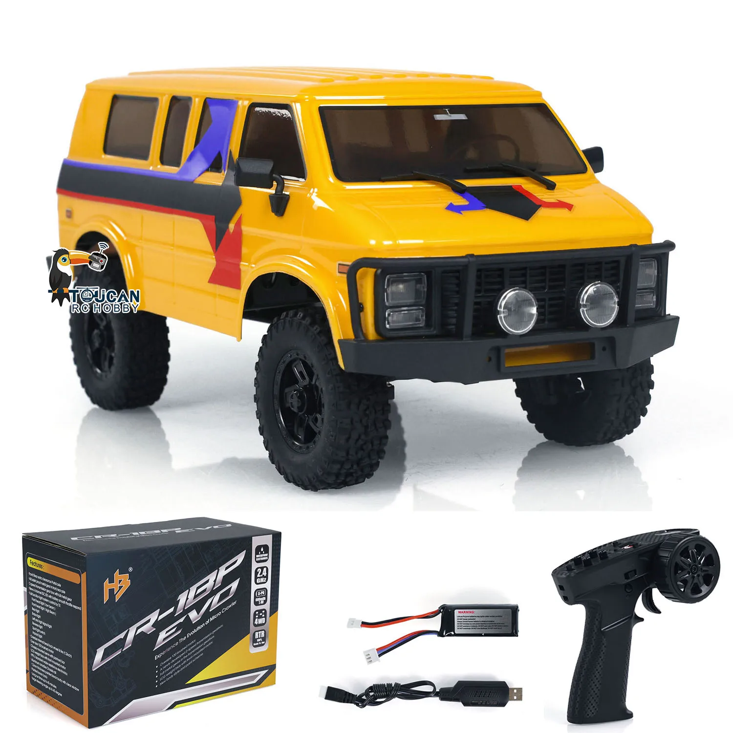 

Hobby Plus 1/18 RTR 4WD RC Crawler Car Remote Control Off-road Vehicle Model High-performance All-terrain Adventure for Players