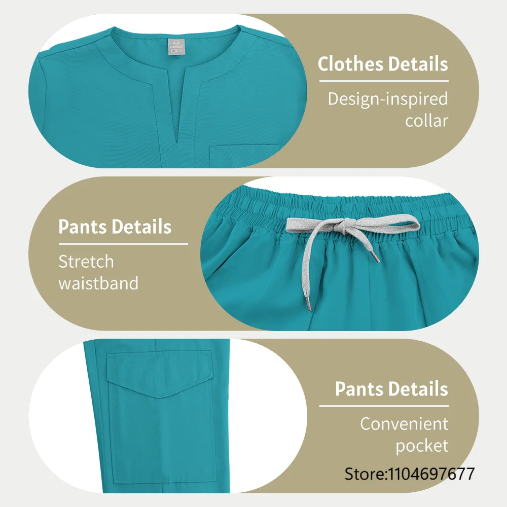 2026 New Short Sleeve Scrub Top Comfortable Workwear For Women Casual Uniform For Salon Spa And Daily Work Use view 4