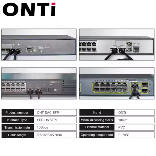 ONTi 10G SFP+ Twinax Cable, Direct Attach Copper(DAC) Passive Cable, 0.5-7M,Compatible with Cisco,MikroTik,HP,Intel...Etc Switch - Image 5