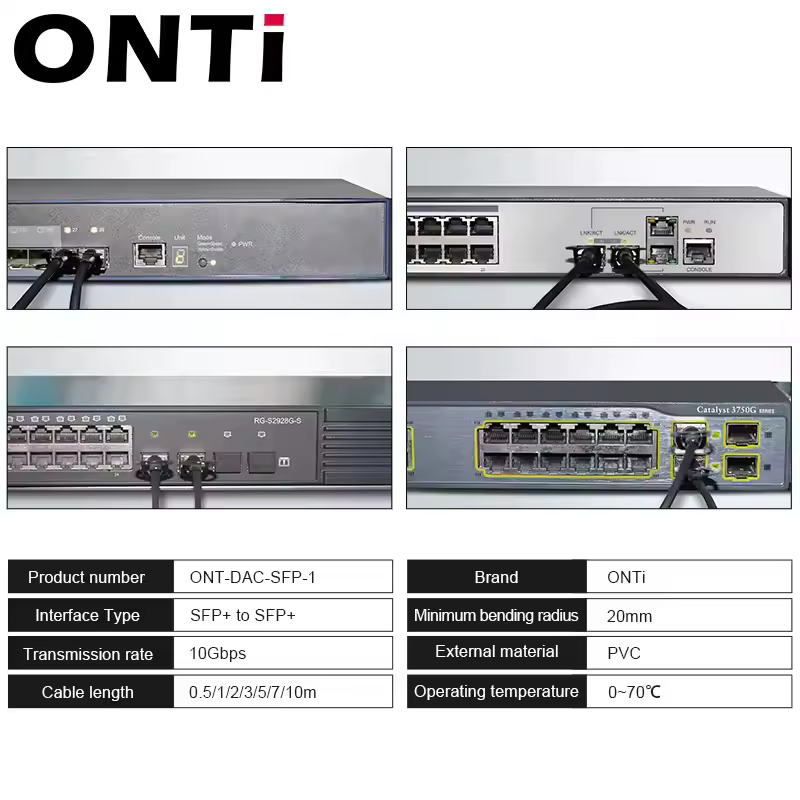 ONTi 10G SFP+ Twinax Cable, Direct Attach Copper(DAC) Passive Cable, 0.5-7M,Compatible with Cisco,MikroTik,HP,Intel...Etc Switch - Image 5