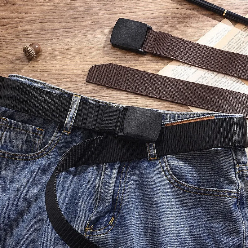 Canvas Nylon Outdoor Student Tactical Non-metallic Anti Allergy Military Training Security Check Pants Belt