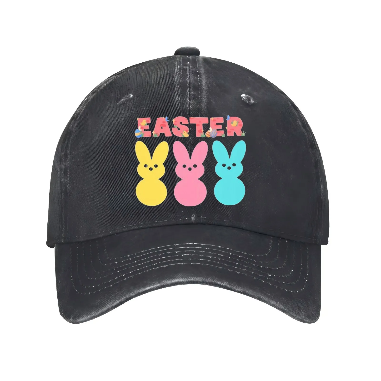قبعة بيسبول أرنب عيد الفصح من القطن المتعثرة، قبعة كاجوال قابلة للتعديل للبالغين من الجنسين