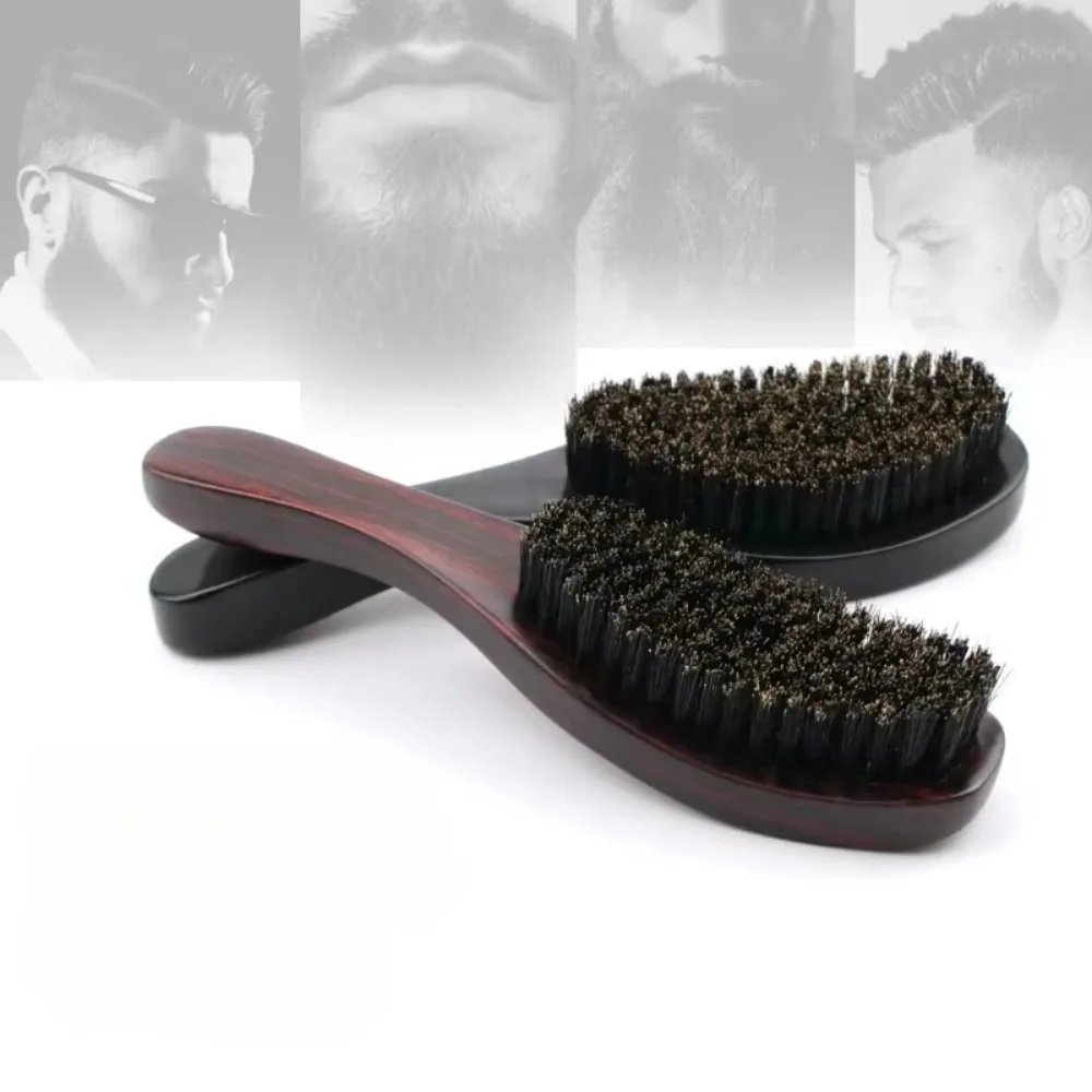 

Portable Boar Bristles Beard Brush Salon Facial Cleaning Shave Tool Nylon Beard Comb Boar Bristles Hair Comb Multi-function