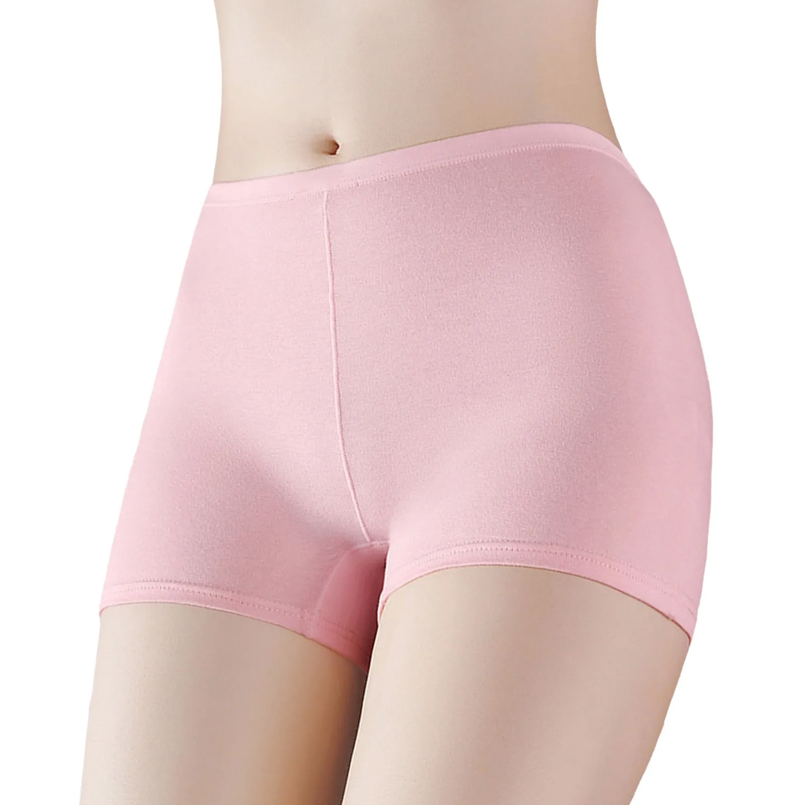 Celana wanita katun warna Solid, celana wanita legging pinggang sedang, celana boxer, celana dalam kasual nyaman bersirkulasi