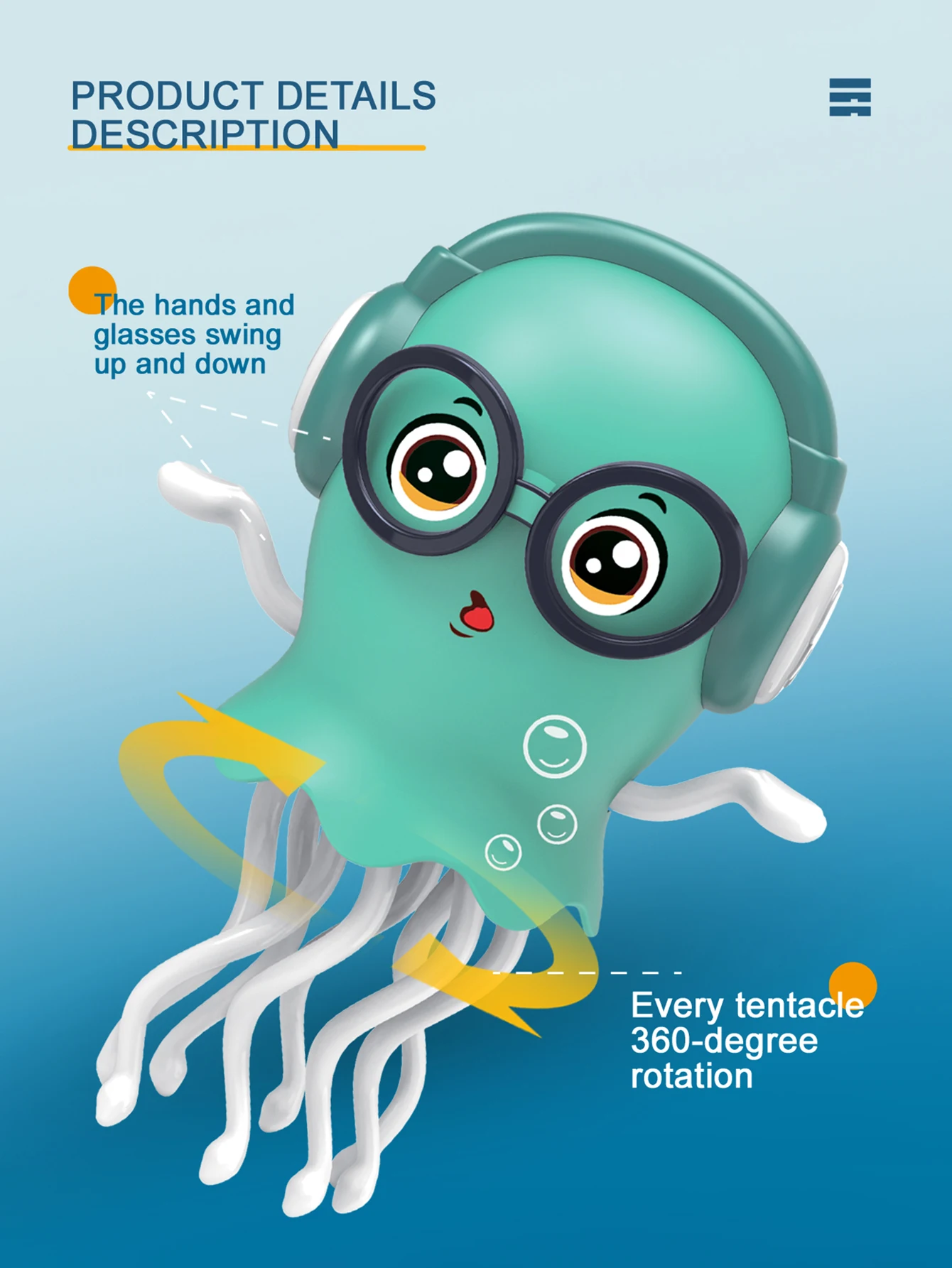 Kids Fun Dancing Jellyfish Music Toys  Electric Soothing Luminous Night Light Toys Boys and Girls Birthday Christmas Gifts