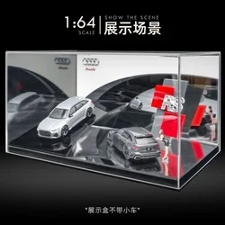 Timemicro+moerart Original design 1:64 Audi RS theme Alloy car dust proof transparent high-end creative storage display box