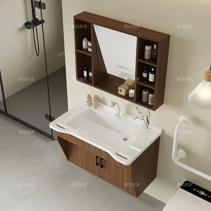 Basin integrated cabinet modern nursing home health center bathroom bathroom sink