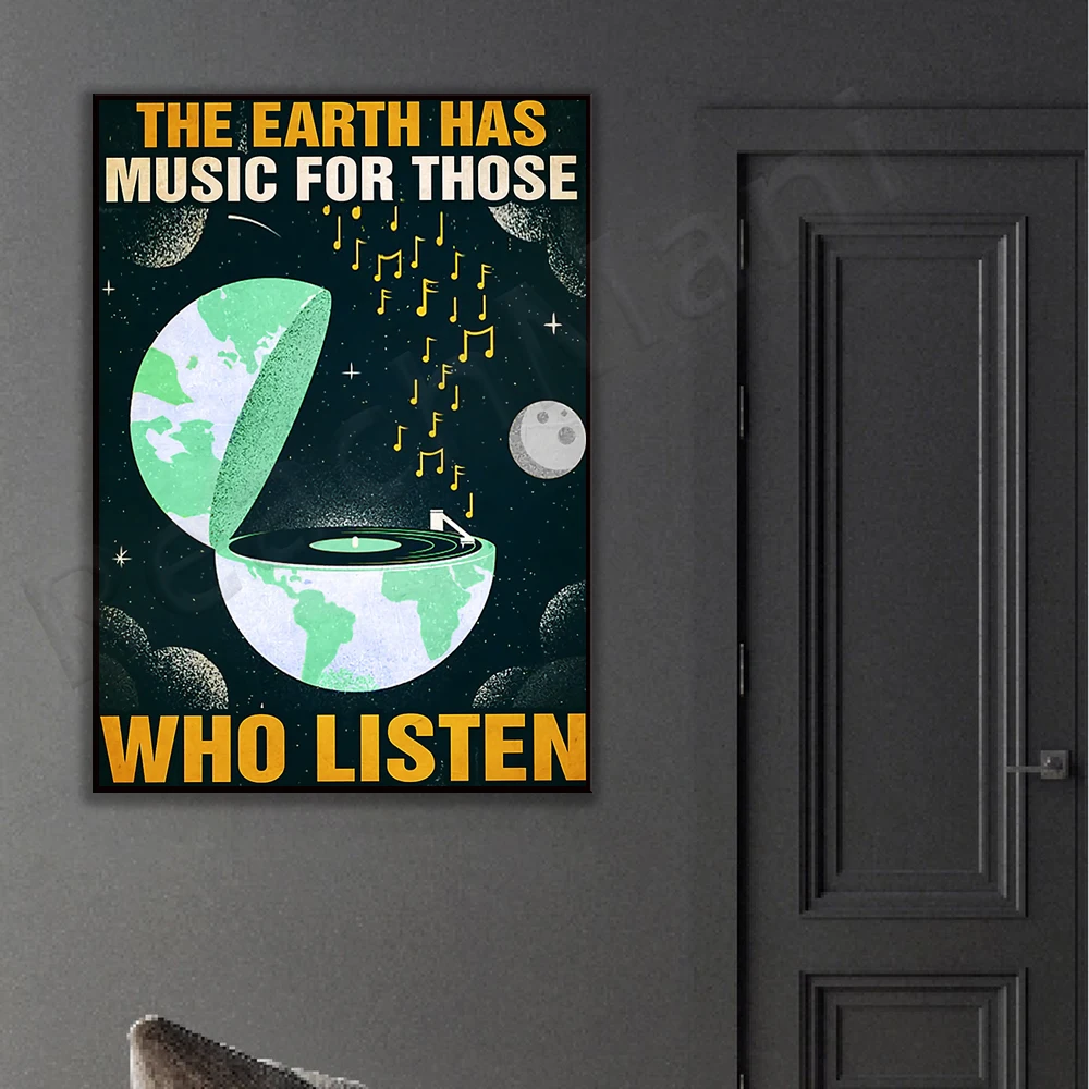 Earth has music for those who listen, Shakespeare inspirational quotes, nature wall art music posters, home decor gifts