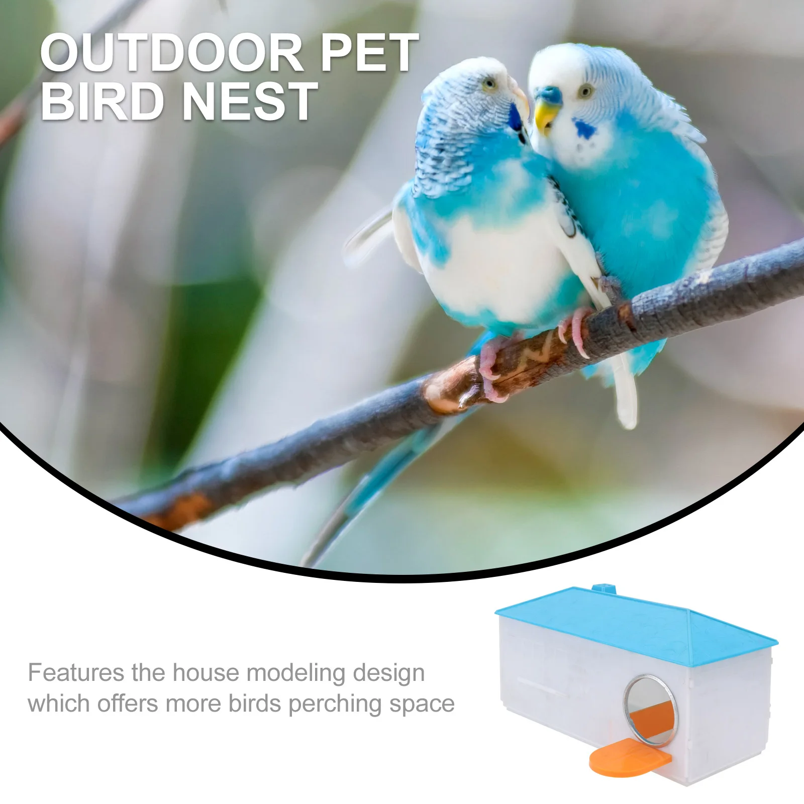 

1pc Large Bird Plastic Bird House Outdoor Pet Nest For Small Birds Comfortable Simple Perching House Durable Breeding Nest