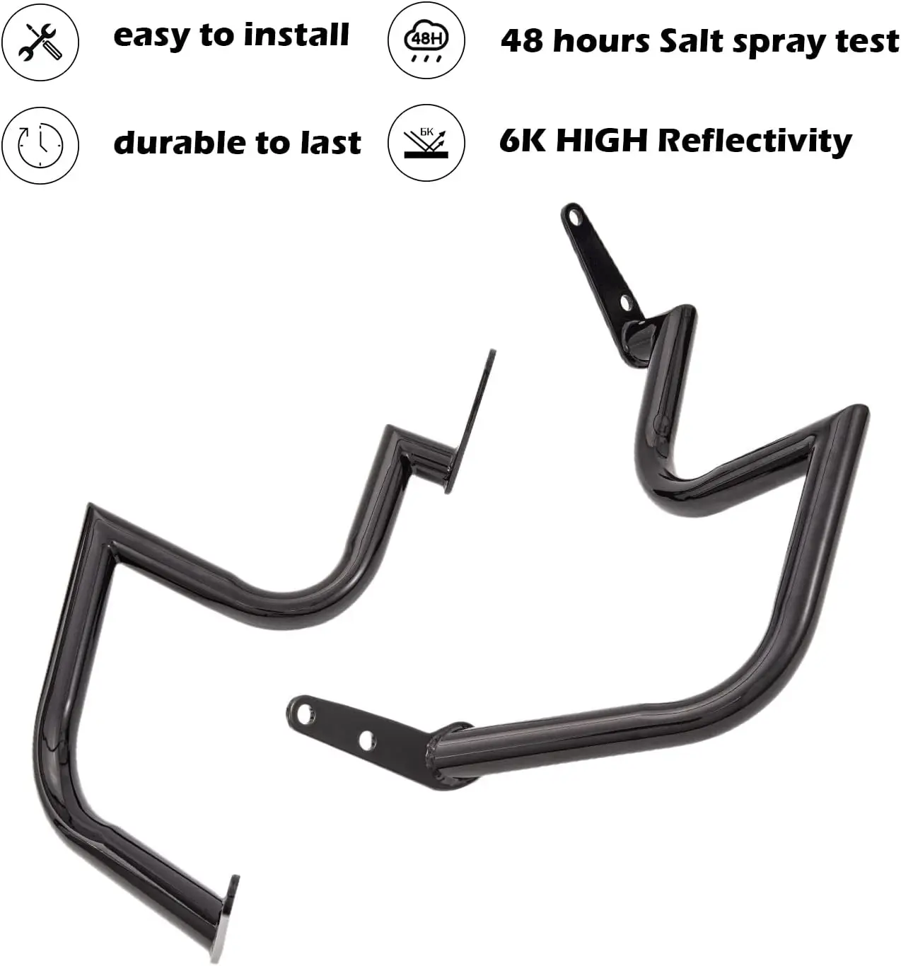 Kinlgmec Engine Guard Crash Bar for Yamaha Vstar Xvs 1100(Gloss Black-B)